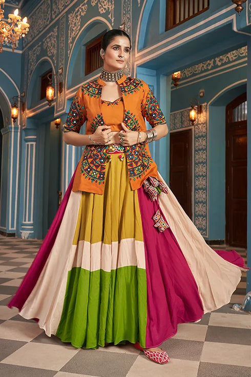 Shubhkala Navratri Special Embroidered Jacket Style Chaniya Choli Shopping