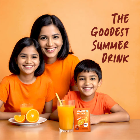 Good Monk Instant Fruit Drink Mix Natural Orange Powder