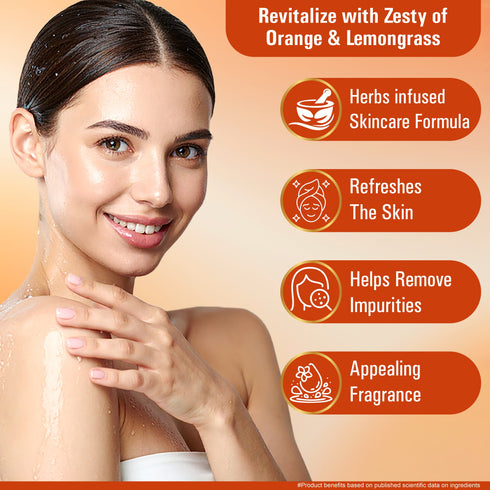 Multani Pharmaceuticals Limited Multani Naturals Orange & Lemongrass Soap I 100 Ayurvedic Bath Soap for Men & Women I Handmade Herbal Soap Bar with Lemongrass Extract Orange Oil & Glycerin I Rich in Vitamin C I Kind to Oily & Acne Prone Skin