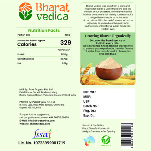 Bharat Vedica Organic Besan Flour Organic Besan ka Atta
