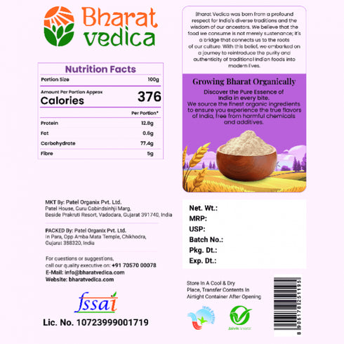 Bharat Vedica Organic Buck Wheat Flour Organic kuttu ka Atta