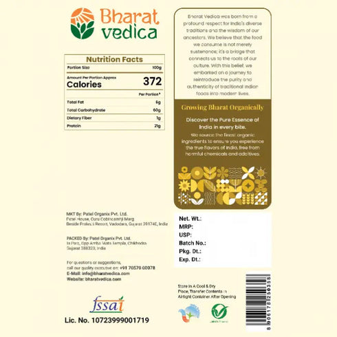 Bharat Vedica Organic Chickpea Split Organic Chana Dal