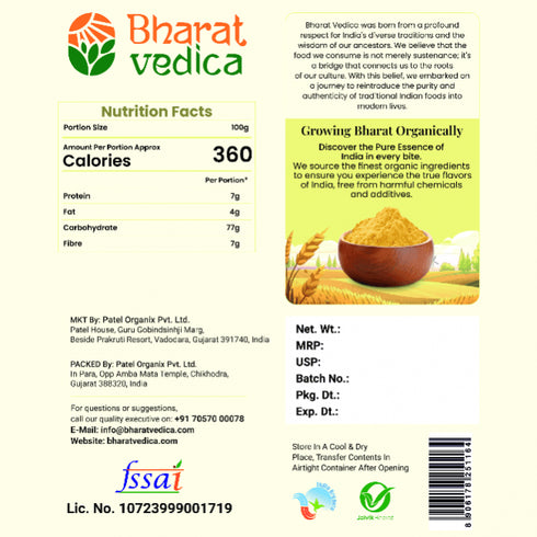 Bharat Vedica Organic Corn Flour Organic Makki ka Atta