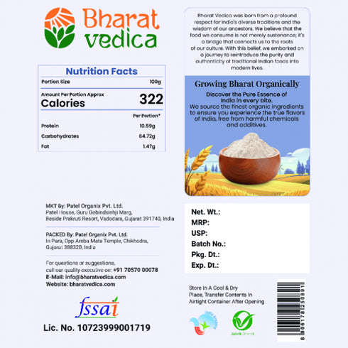 Bharat Vedica Organic Lokwan Wheat Flour Organic Lokwan Gehu ka Atta