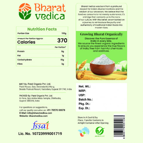 Bharat Vedica Organic Rice Flour Organic Chawal ka Atta