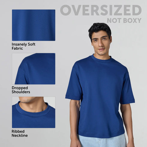 XYXX Drift Cotton Oversized T-shirts Midnight Blue