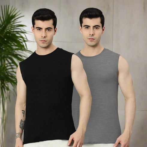 Heelium Bamboo Gym Vest for Men - Pack of 2