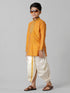 Ramraj Cotton Boys Orange Kurta with Cream Art Silk Panchakacham Combo EMD3