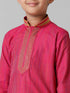 Ramraj Cotton Boys Dark Pink Kurta with Cream Art Silk Panchakacham Combo EMD1