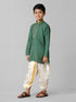 Ramraj Cotton Boys Dark Green Kurta with Cream Art Silk Panchakacham Combo EMD7