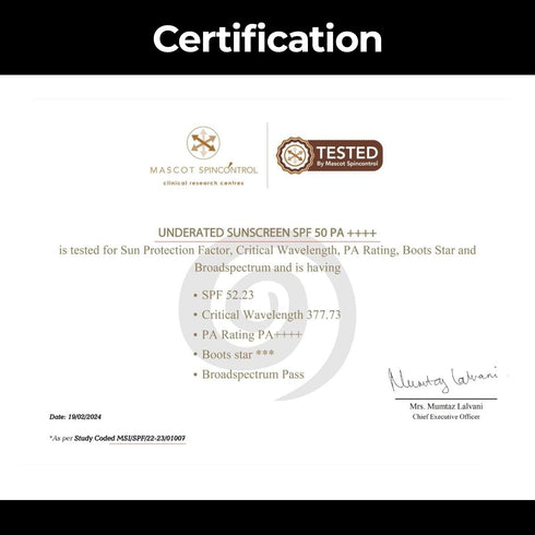 Underated Sunscreen SPF 50 PA++++