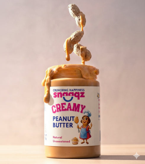 SNAAQZ Natural Creamy Peanut Butter 500gm