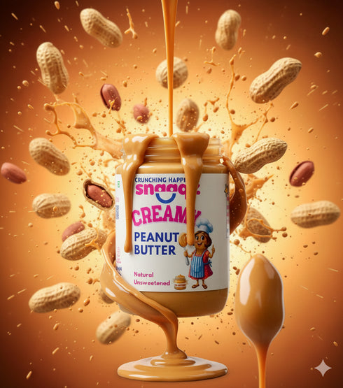 SNAAQZ Natural Creamy Peanut Butter 500gm