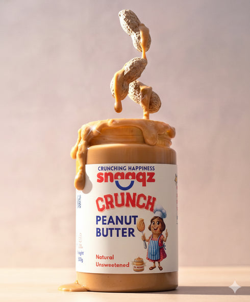 SNAAQZ Natural Crunchy Peanut Butter 500gm