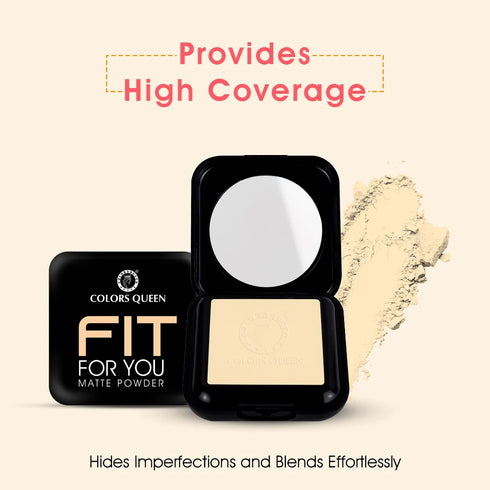 Colors Queen Fit For U Matte Compact Powder | 18 Gram
