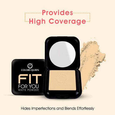 Colors Queen Fit For U Matte Compact Powder | 18 Gram