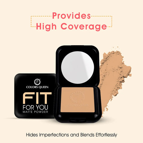 Colors Queen Fit For U Matte Compact Powder | 18 Gram