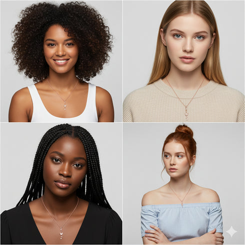 Giva Rose Gold Charming Butterfly Pendant with Link Chain