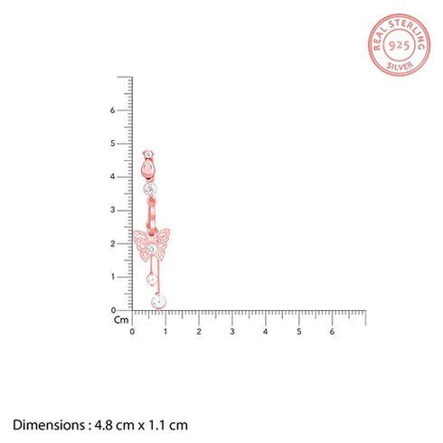 Giva Rose Gold Charming Butterfly Pendant with Link Chain