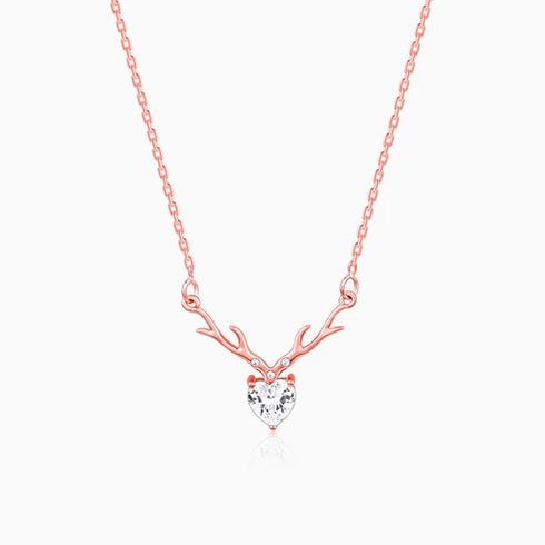 Giva Silver Deer Heart Necklace