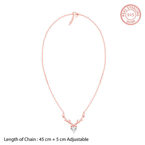 Giva Silver Deer Heart Necklace