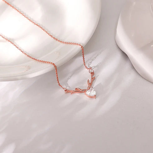 Giva Silver Deer Heart Necklace