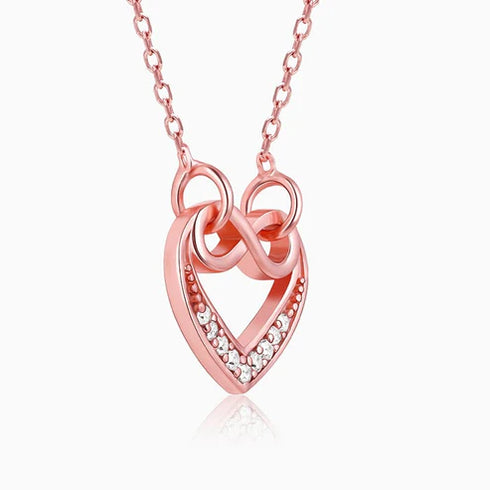 Giva Rose Gold Infinite Love in Heart Necklace