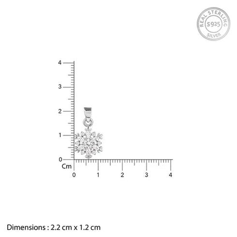 Giva Silver Snowflake Pendant With Box Chain