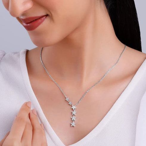 Giva Silver Starry Drop Necklace