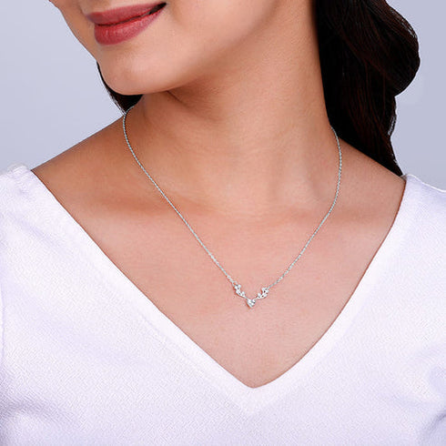 Giva Silver Deer Heart Necklace