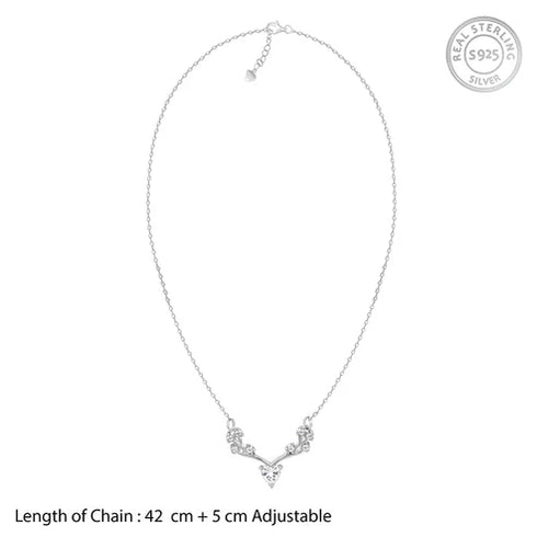 Giva Silver Deer Heart Necklace
