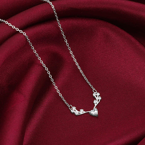 Giva Silver Deer Heart Necklace