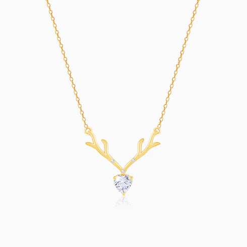 Giva Silver Deer Heart Necklace