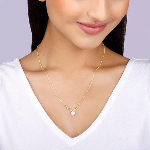 Giva Silver Deer Heart Necklace