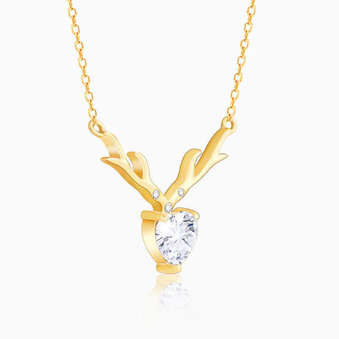 Giva Silver Deer Heart Necklace