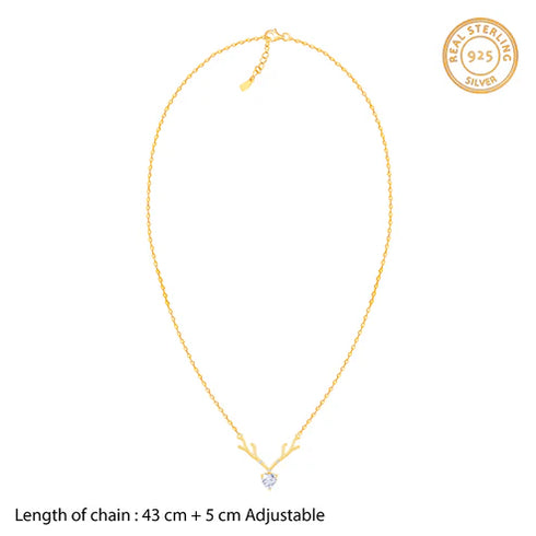 Giva Silver Deer Heart Necklace
