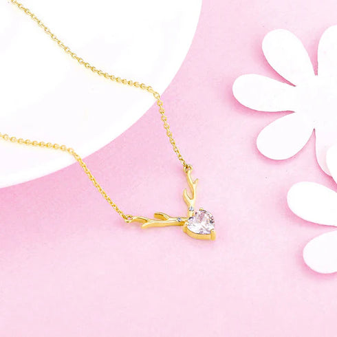 Giva Silver Deer Heart Necklace
