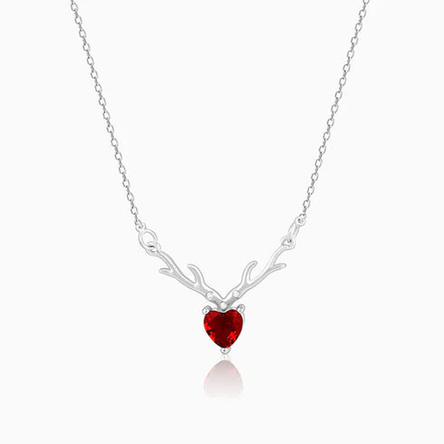 Giva Silver Deer Heart Necklace