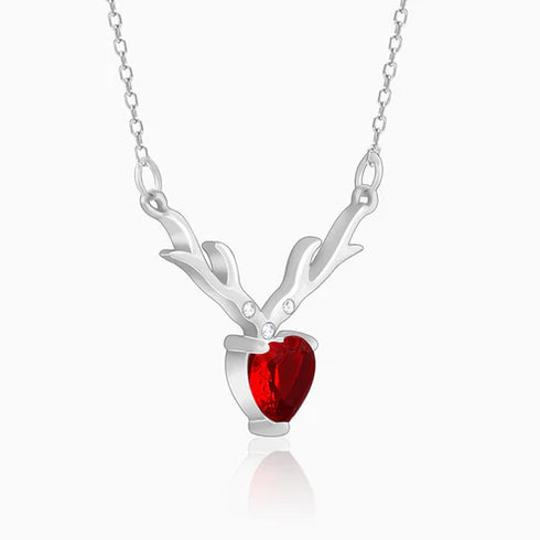 Giva Silver Deer Heart Necklace