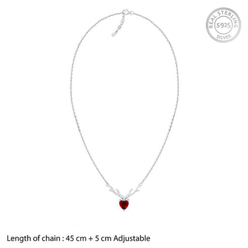 Giva Silver Deer Heart Necklace