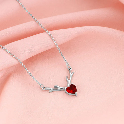 Giva Silver Deer Heart Necklace