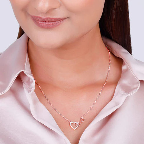 Giva Rose Gold Sparkling Infinity Necklace