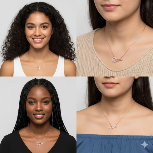 Giva Rose Gold Sparkling Infinity Necklace