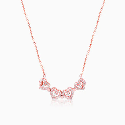 Giva Rose Gold Clover Heart Convertible Necklace