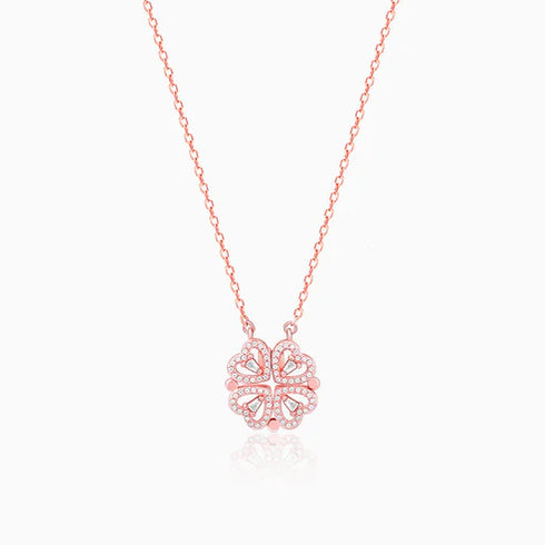 Giva Rose Gold Clover Heart Convertible Necklace
