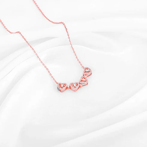 Giva Rose Gold Clover Heart Convertible Necklace