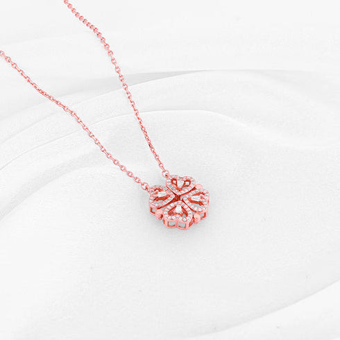 Giva Rose Gold Clover Heart Convertible Necklace