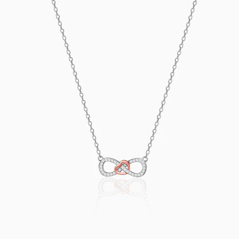 Giva Rose Gold Studded Infinity Heart Pendant