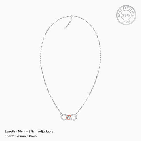 Giva Rose Gold Studded Infinity Heart Pendant