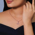 Giva Rose Gold Zircon-Studded Butterfly Pendant With Link Chain